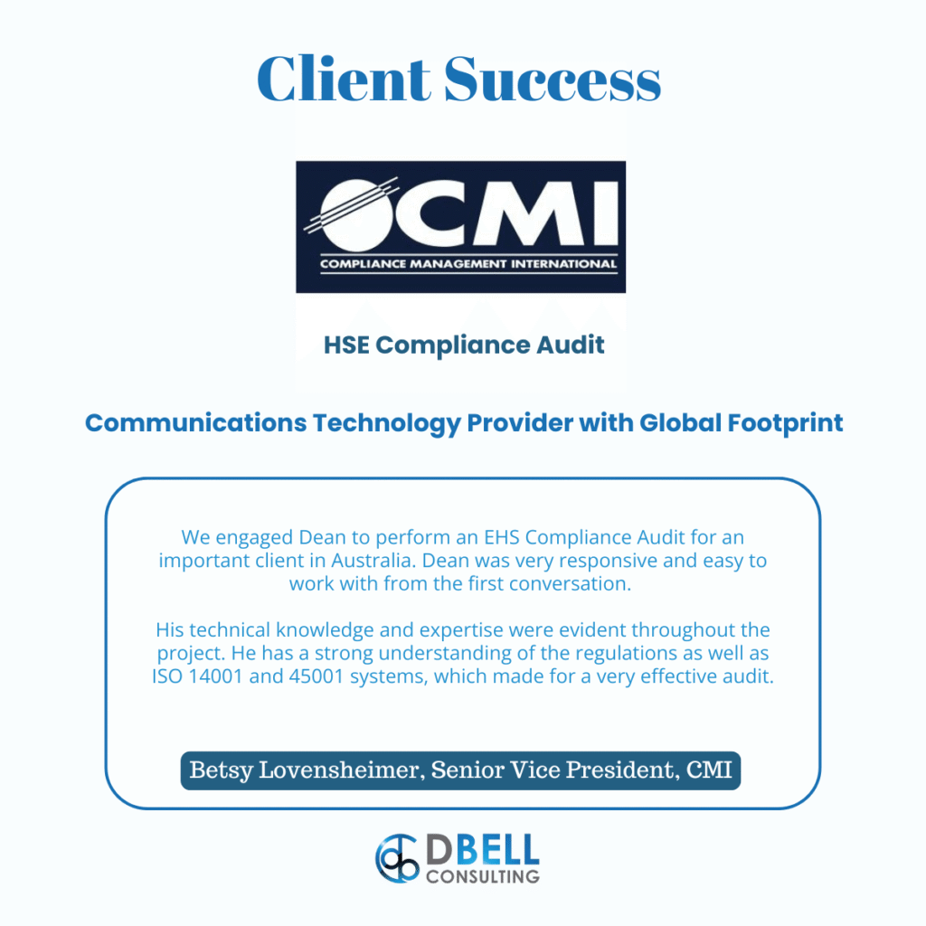 CMI - Compliance Management International testimonial for DBell Consulting